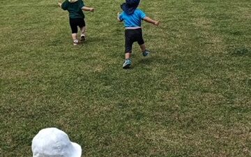 河川敷で　よーいドン！